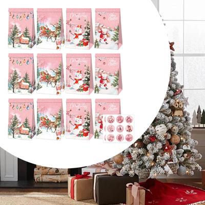12 шт. Рождественские подарочные бумажные пакеты Goody Party Supplies Portable, Storage,