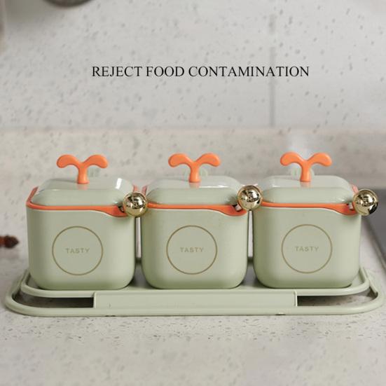 1 набор контейнеров для приправ, хорошая герметичность, пластиковая полезная коробка для соли и специй, домашние принадлежности