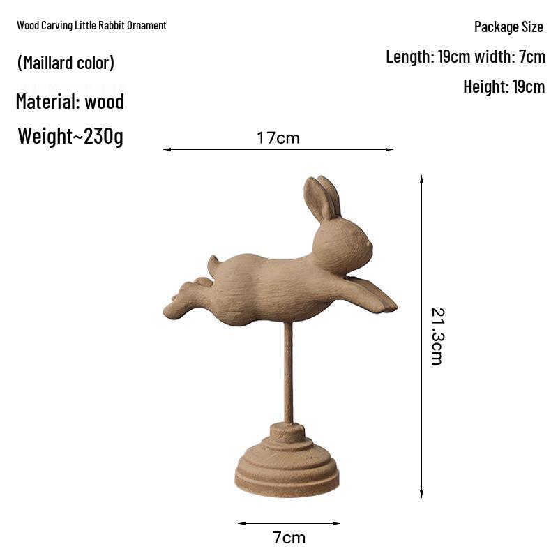 Nordic Wooden Rabbit Figurine - Home Décor for Wine & TV Cabinets, Entryway Gift