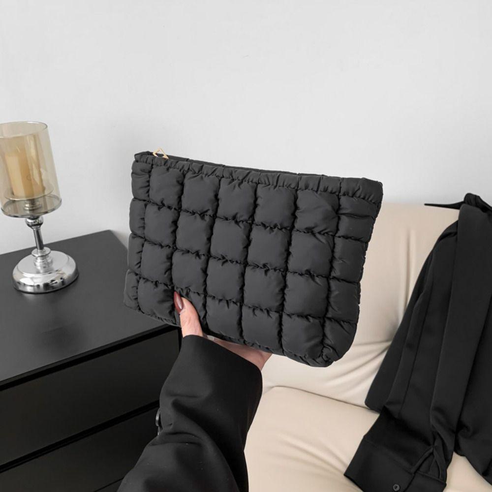 Сумка для хранения Хлопковый клатч Пухлая косметичка Простая стеганая мягкая косметичка Уличная