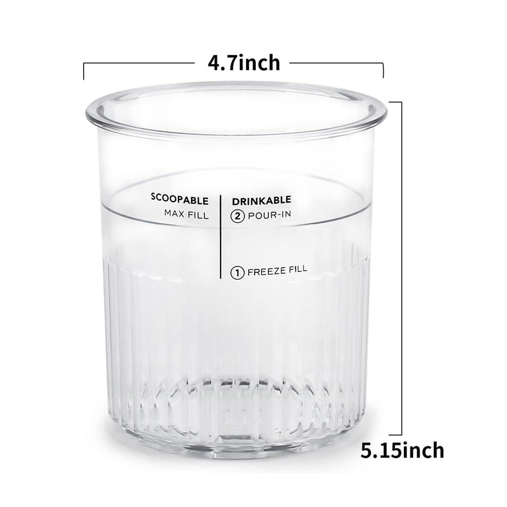 Ice Cream Pints Cup Ice Cream Containers with Lids&Spoon Suitable for NC500 NC501 Series Leak Proof Kitchen Accessories