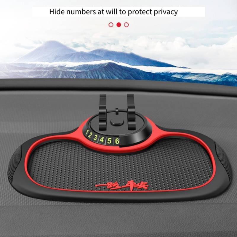 Автомобильный навигационный держатель для мобильного телефона, противоскользящая накладка, многофункциональный коврик для хранения на приборной панели, знак парковки