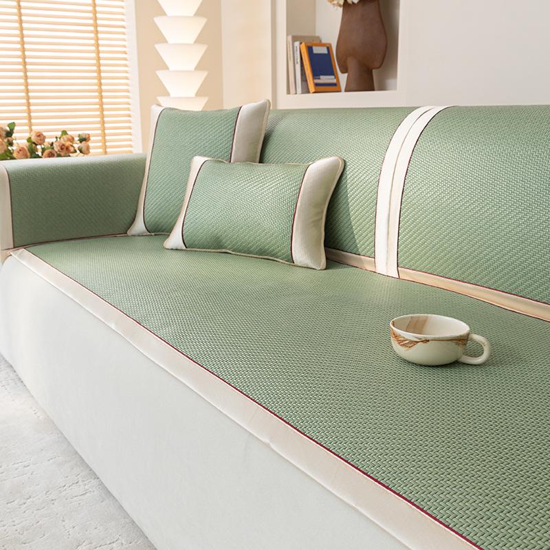 Natural Rattan Mat Sofa Mat Summer New Non-Slip Seat Cushion Summer Ice Mat Solid Wood Sofa Cover