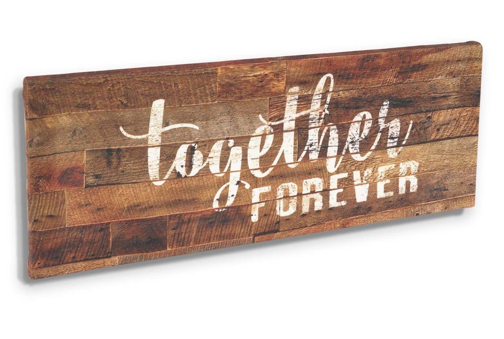 Inkdotpot Натянутый холст с цитатами, Декор для стены, Вместе навсегда, Декор для стены - два Рустикальных настенных знака