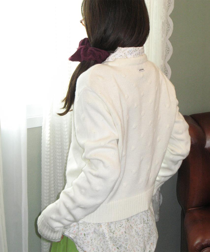 RONRON Textured Dot Knit Ivory