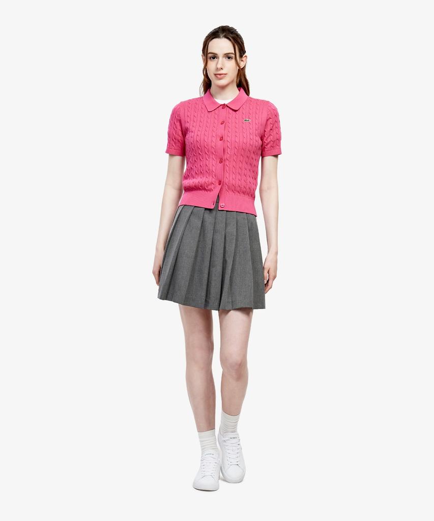 Женский вязаный кардиган-поло с коротким рукавом Lacoste Af280E-56G Glh