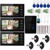 7inches Wired Video Doorbell Intercom System Card Password Remote Control
