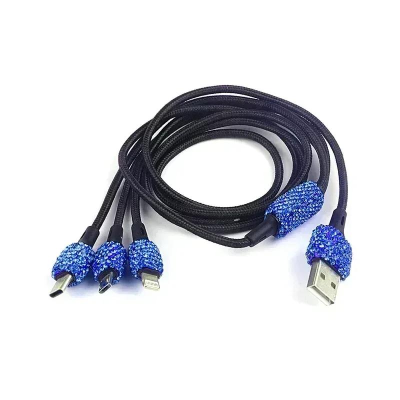 Двойное USB автомобильное зарядное устройство Bling Bling Ручная работа Стразы Хрустальные украшения для быстрой зарядки Автомобильные украшения для iPhone Samsung Amagi