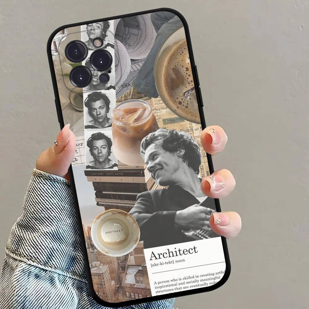 H-HaRRy Музыкальные стили Черный ТПУ Чехол для телефона Модный Для iphone17 Air 16 15 14 13 12 Pro 11 Pro Max Plus Защитный чехол