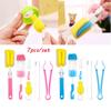 7pcs Home Washing 360-degree Rotating Baby Nipple Bottle Brush Clean Sponge