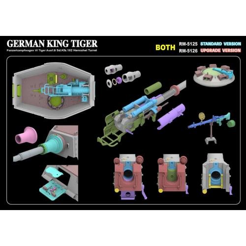 RYEFIELD MODEL 1/35 Sd.Kfz.182 King Tiger Henschel Turret Upgraded Version Plastic Model Kit RFM5126