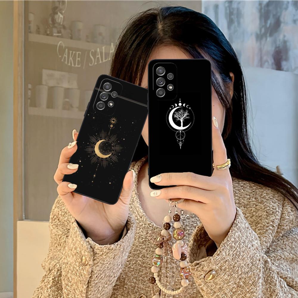 Чехол для мобильного телефона 'Солнце и Луна' для Samsung Galaxy M55 54 42 35 34 33 32 23 22 15 14 13 12 F55 5G Цветной Чехол Роскошный Чехол