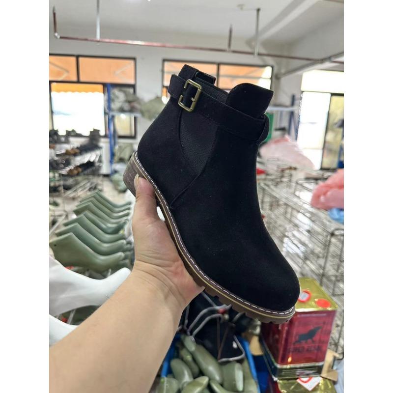 Женские ботильоны больших размеров Doc Martens в новом британском стиле, с пряжкой на ремне, круглым носком и квадратным каблуком