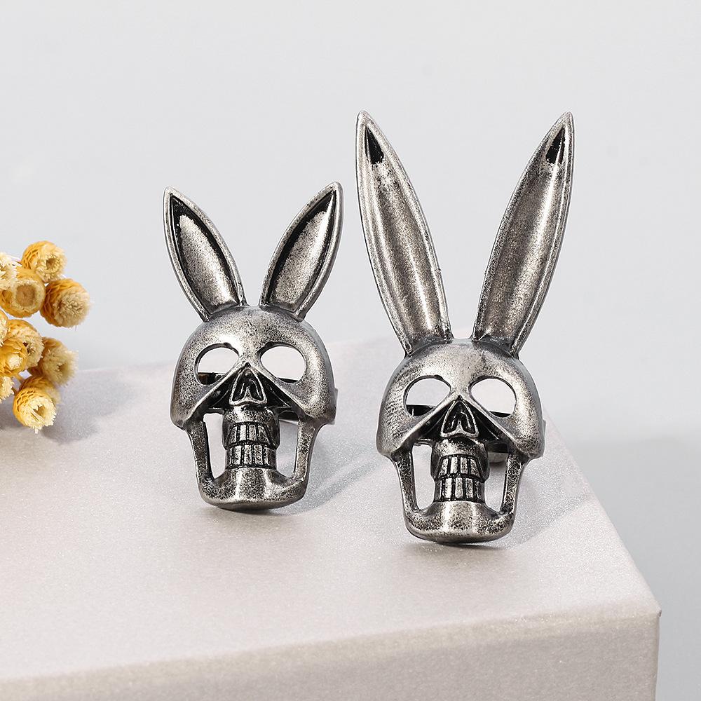 Animal Long Ears Short Ears Rabbit Skull Open Mask Ring Jewelry