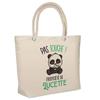Sac de plage - PLANETEE - Lucette Pas Touche Panda - Coton - Motif Panda - Grande contenance