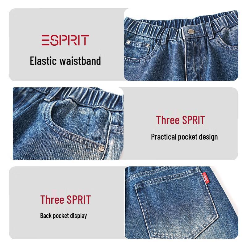 Esprit Men's Side Pleated Wide-Leg Jeans
