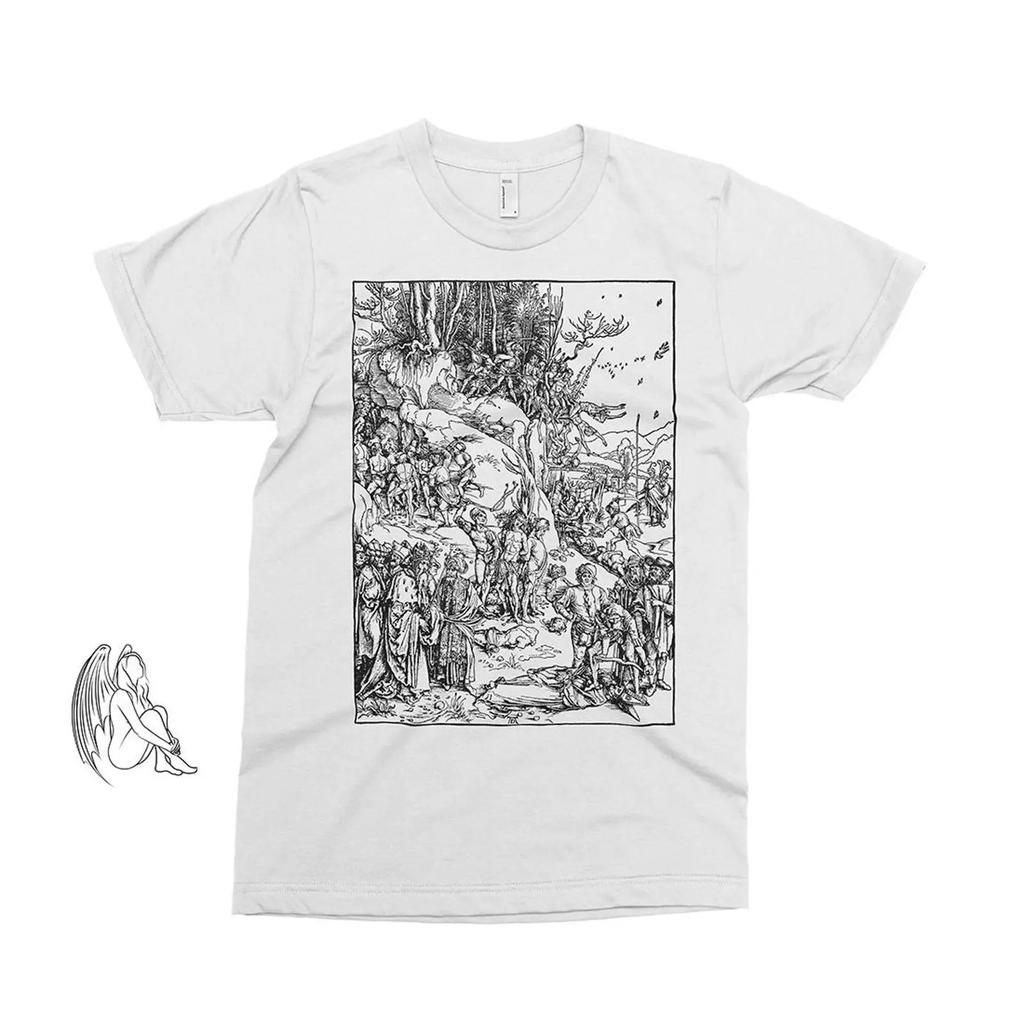 Martyrdom of the Ten Thousand Albrecht Durer T shirt Artist Art Woodcut Engraving Gustave Dore Cute vintage Washed Casual Soft