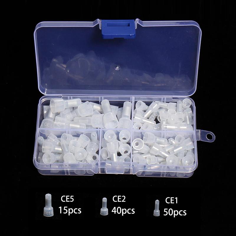 PDTO обжимные клеммы с закрытым концом 105 шт. CE1 CE2 CE5 нейлоновые соединители проводов