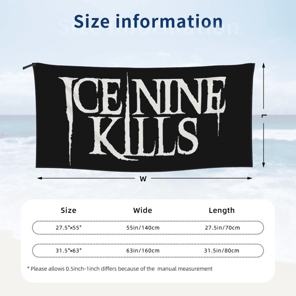 Ice Nine Kills Beach Towel Soft Microfiber Quick Dry Absorbent Quick Towels For Swimming