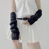 Y2K Sweet Knit Long Sleeve Fingerless Mittens Lolita Arm Sleeve Punk Fingerless Gloves for Women