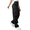 Womens Elastic High Waisted Cargo Pants Stretch Casual Wide Leg Streetwear Parachute Hiking Pants With Pockets