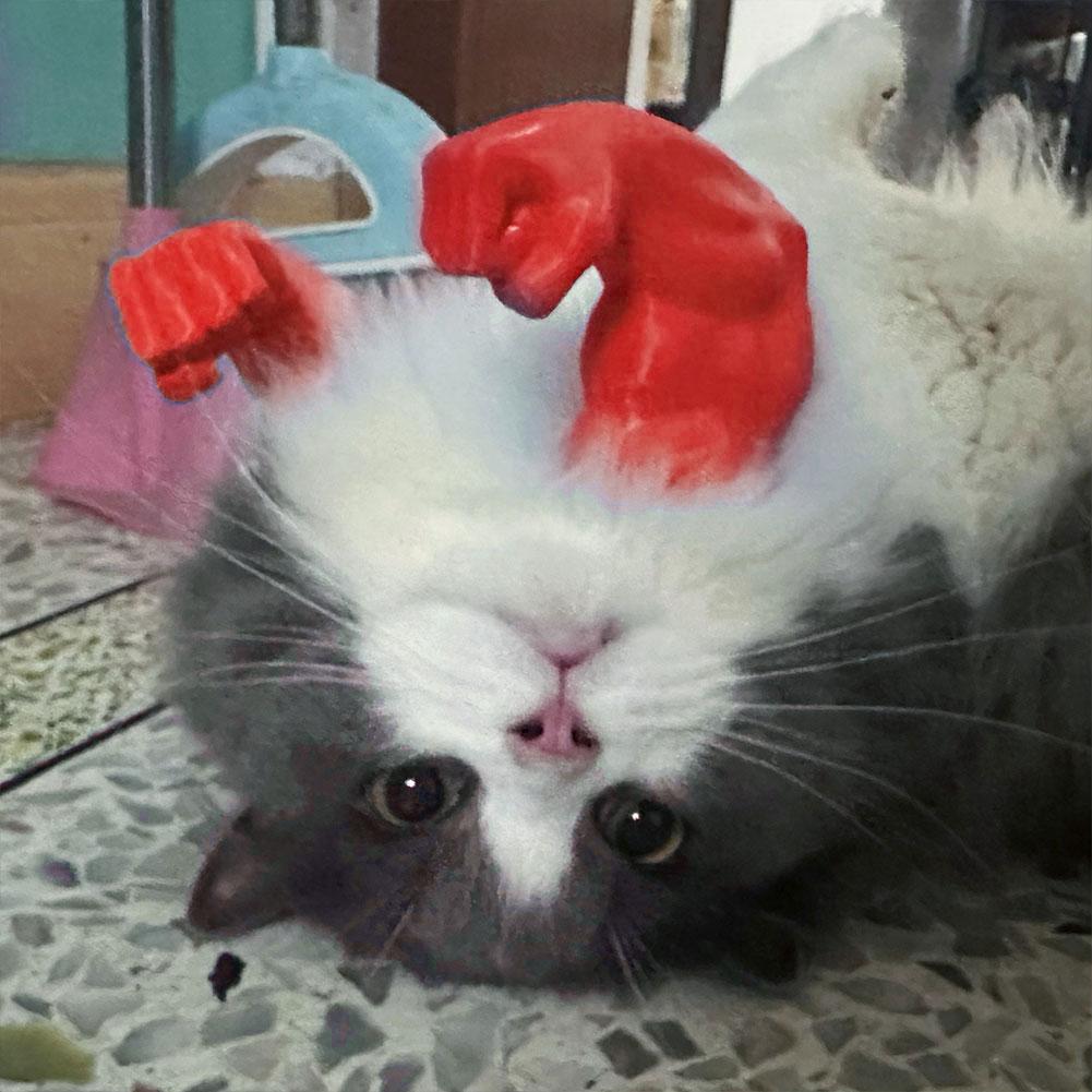 Кошачьи мускулистые руки 3D-печать Креативный смешной кот Подвесной декор на шею Аксессуары для костюма питомца для косплея на Хэллоуин, вечеринку по случаю дня рождения