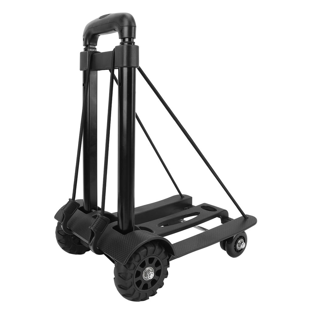 Folding Hand Truck 4 Wheels Iron Tube 99.2 Lb Load Bearing Foldable Luggage Trolley Cart for Travel 