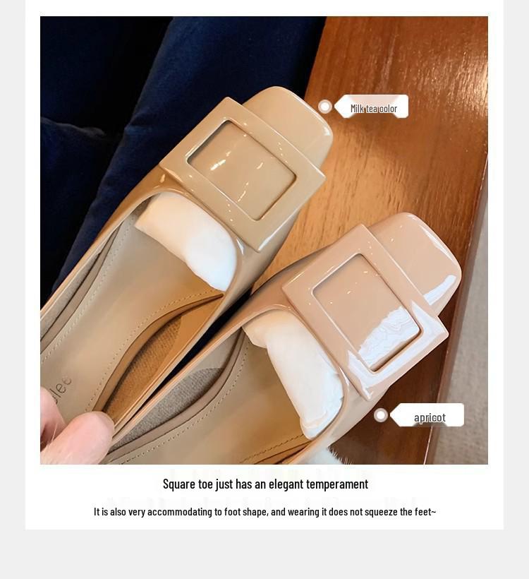 Grape Mom Studiolee~ Элегантные туфли на толстом каблуке с квадратным носком для весны