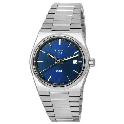 PRX T-Classic Кварцевые часы из нержавеющей стали с синим циферблатом T137.210.11.041.00 T1372101104100 100M Часы унисекс