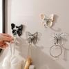 8 Pcs Plastic Butterfly Wall Hooks Self Adhesive Wall Mounted Butterfly Storage Hanger Decorative Moisture-proof Key Holder