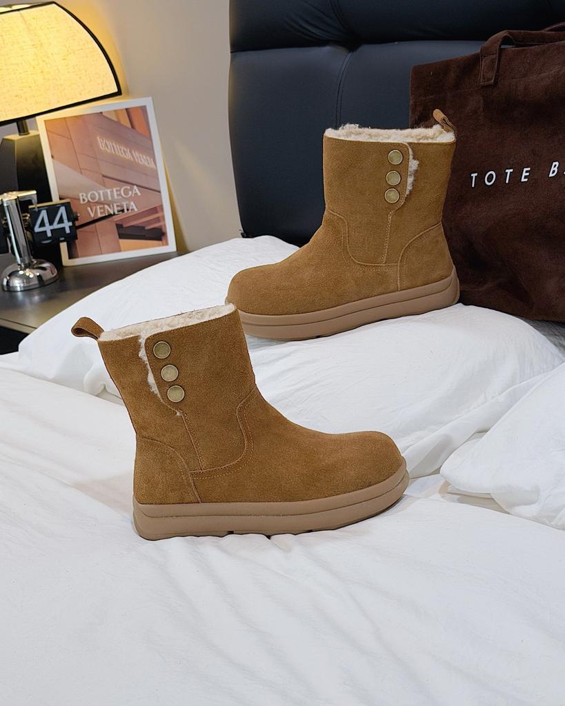 Женские зимние сапоги из овечьей шерсти, новые, зимние, с густым мехом, на толстой подошве, нескользящие, теплые ботинки Birkenstock.