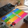 Personalized Crystal Velvet Carpet Custom Name Text,Rainbow Friends Anti Slip Area Rug For Home Decoration