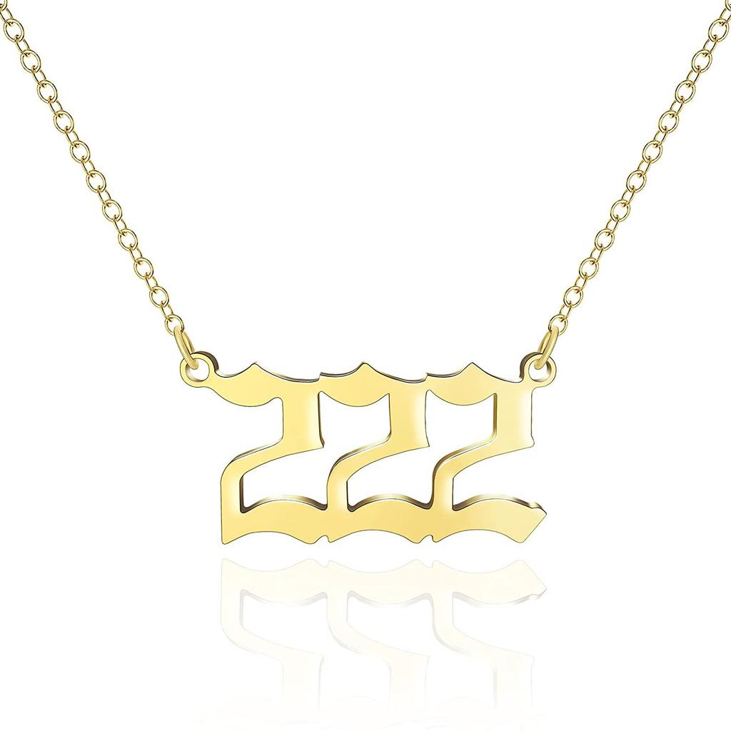 Ожерелья из нержавеющей стали с номерами ангелов, счастливыми числами 111 222 333 444 555 777 888 999 666 000, женское ожерелье с подвеской