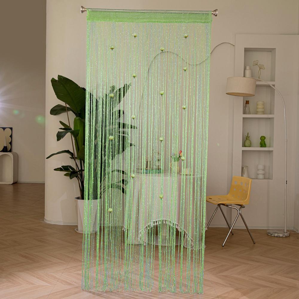 Shiny Rose Flower String Curtain Room Divider Tassel Window Curtain Door Curtain Home Decor
