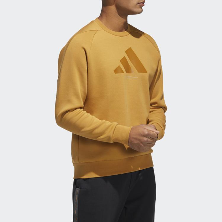 Adidas Large Logo Crew Neck Sport Sweatshirt Men Sweatshirt Wheat-Brown HE9902