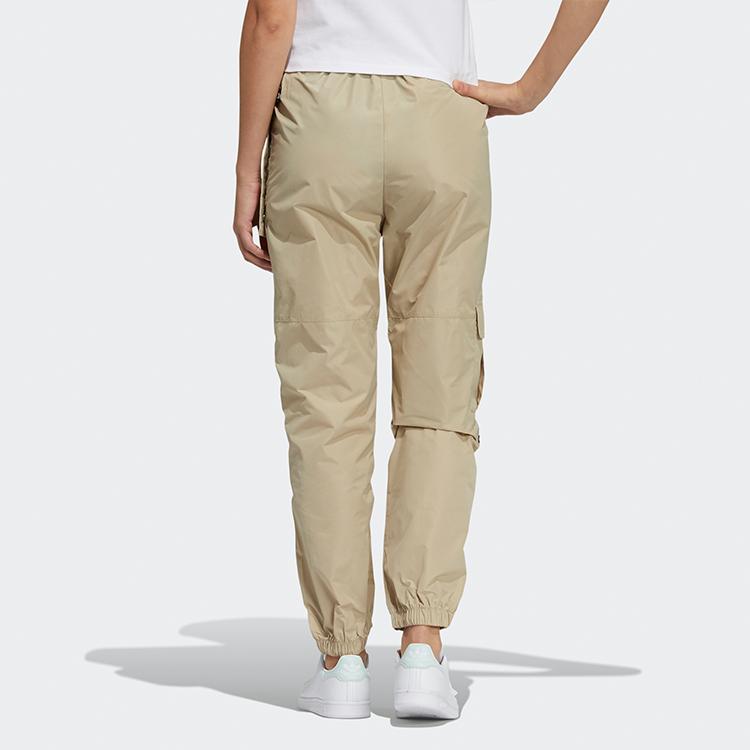 Adidas Оригинальные Брюки Карго с Множеством Карманов Зауженные Тканые Повседневные Рабочие Брюки Трикотажные Спортивные Брюки Женские Брюки Цвет Пшенично-Коричневый GU1401