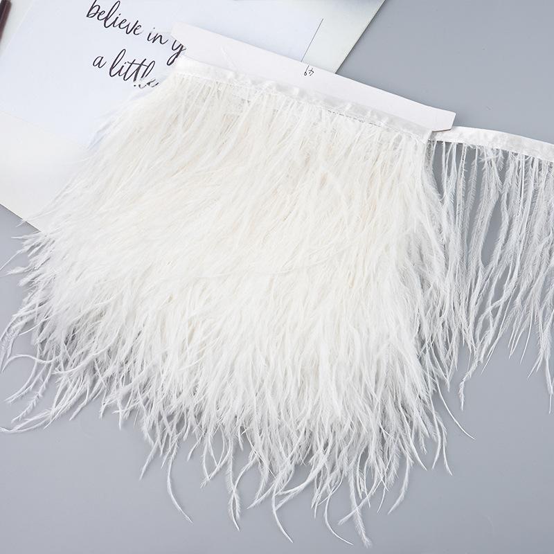 Diy Handmade Accessories Colorful Ostrich Feather Cloth Edge Decorative Accessories Clothing Accessories Wedding Skirt