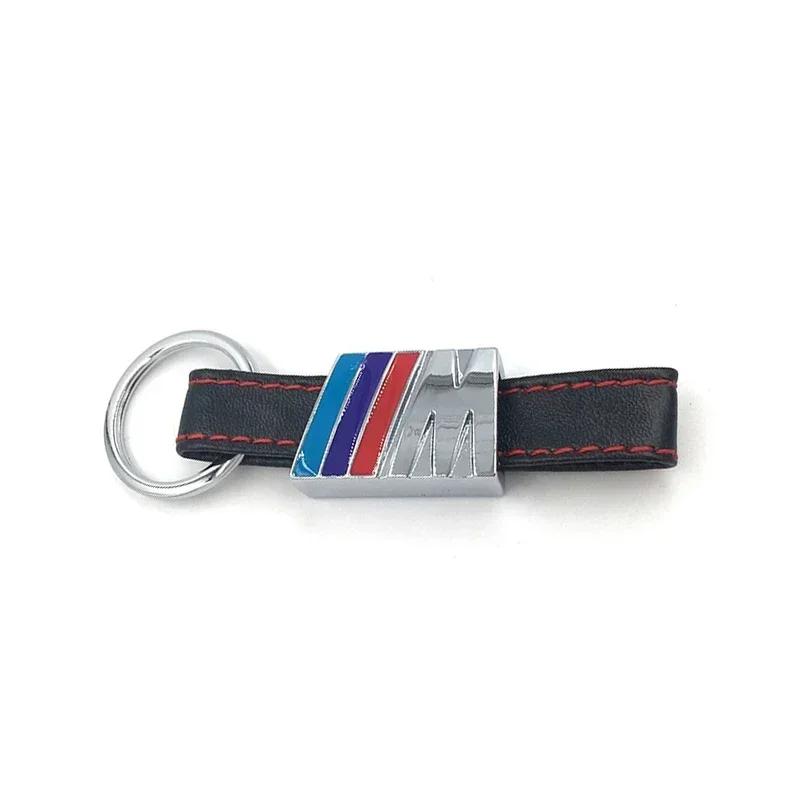 BAIV3 X4 X5 E46 E96 For BMW 1pcs car badge key ring Leather car metal keychain For bmw M Sticker e46 e90 f20 e60 e39 f10 X1 X3 X4 X5