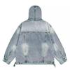 Men's Retro Hong Kong Hooded Denim Jacket - Japanese Style, Loose Fit Pullover for Spring/Autumn.