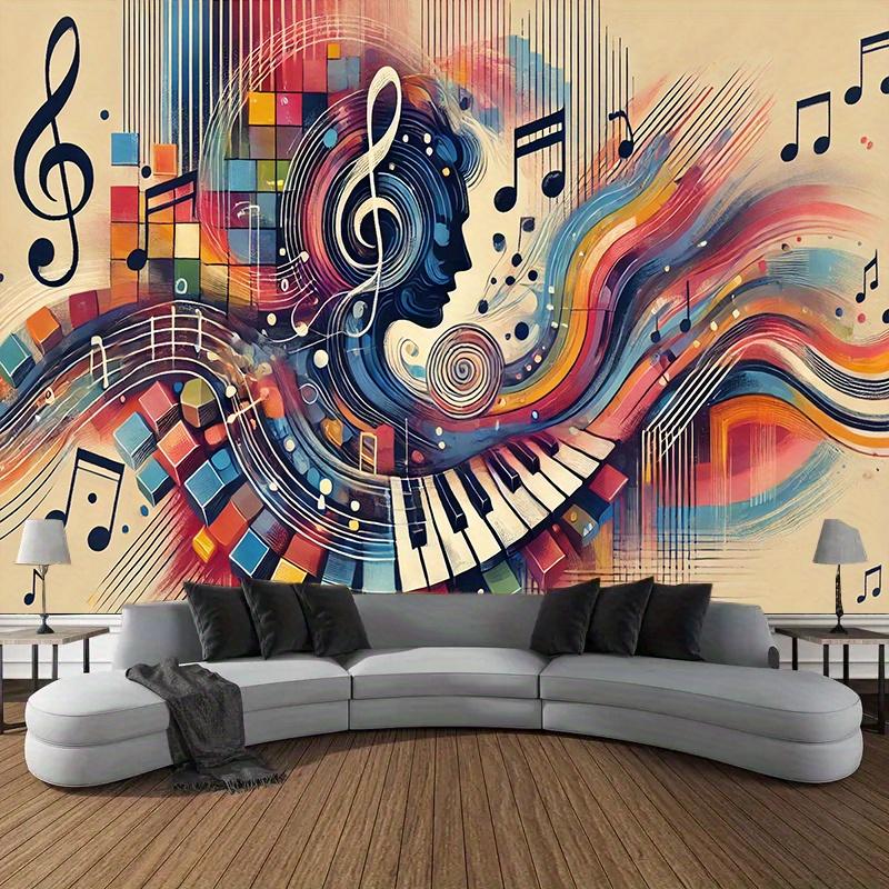 2D flat banner 1PC - Polyester - For lively abstract music decoration in living room and bedroom partiesXY