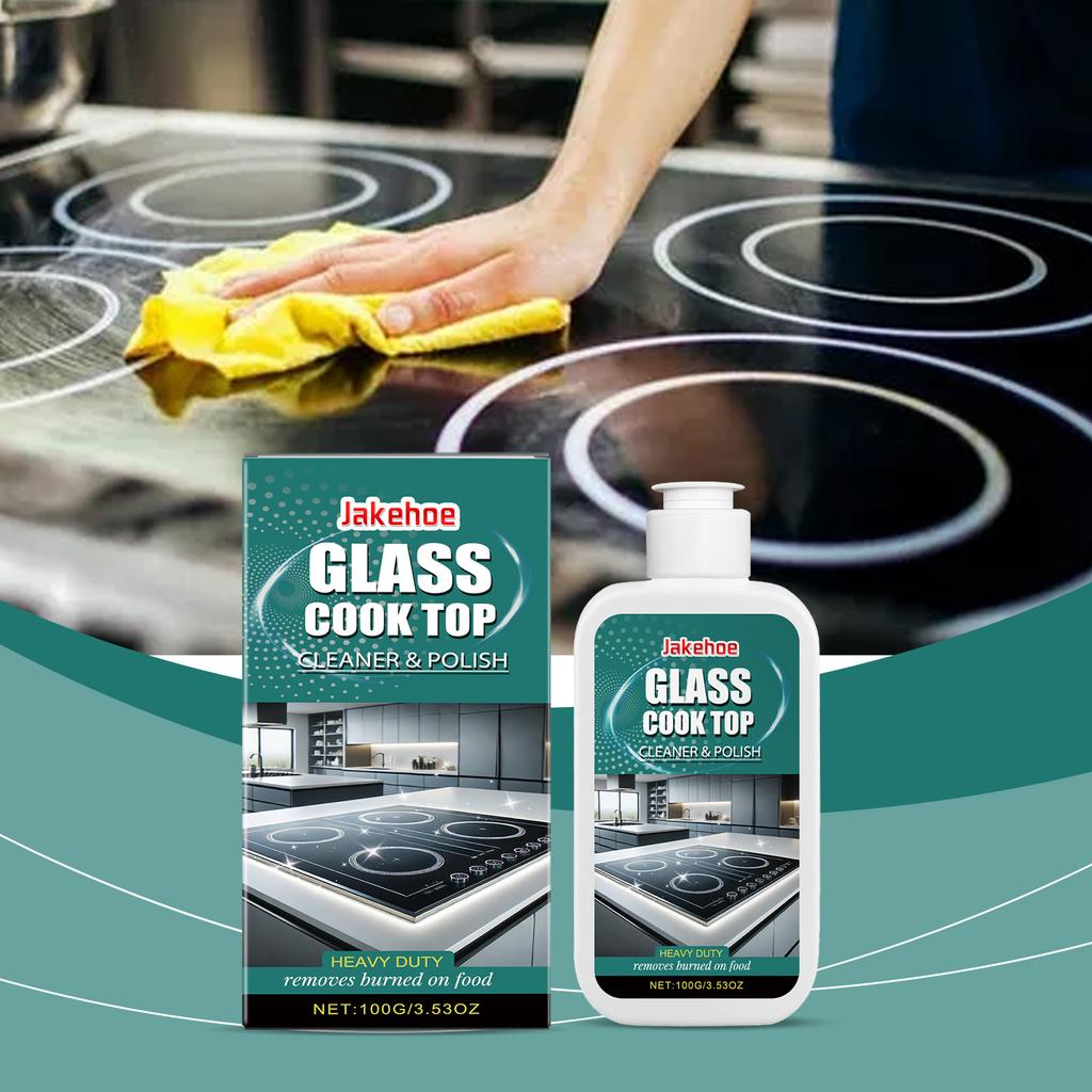 Jakehoe Glass Stove Cleaning and Polishing Agent Home Kitchen Cleaning Induction Ceramic Stove Decontamination Cleaning less