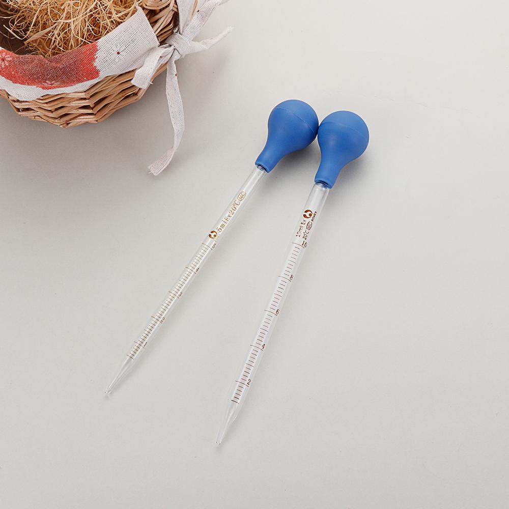 Useful Lab Supplies Transparent Graduated Pipettes Liquid Transfer Rubber Head Glass Dropper