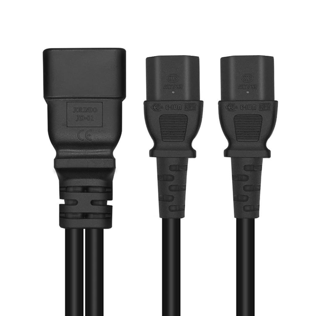 IEC C20 To 2x C13 Splitter Power Cord 250V 20A Heavy Duty Extension Power Cable Replace for Mining PDU UPS 0.32m