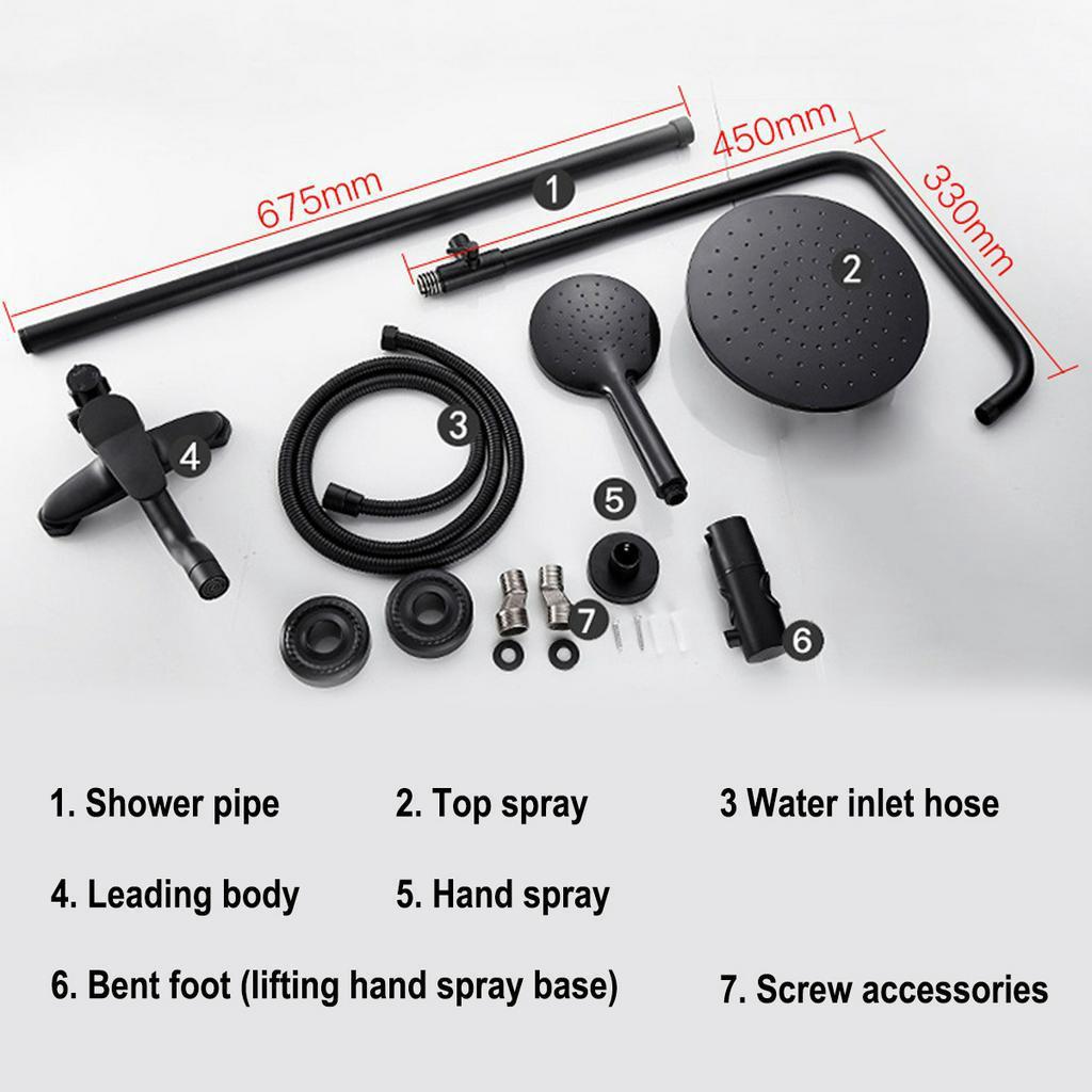 Латунный Душевой Набор Многофункциональный Термостатический Душ Матовые Смесители для Ванной Комнаты Смеситель для Ванны Душевая Система Черный