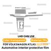 Прозрачная TPU пленка для VW VOLKSWAGEN ATLAS 2024 Наклейки на интерьер автомобиля Экран центральной консоли Приборная панель Панель переключения передач