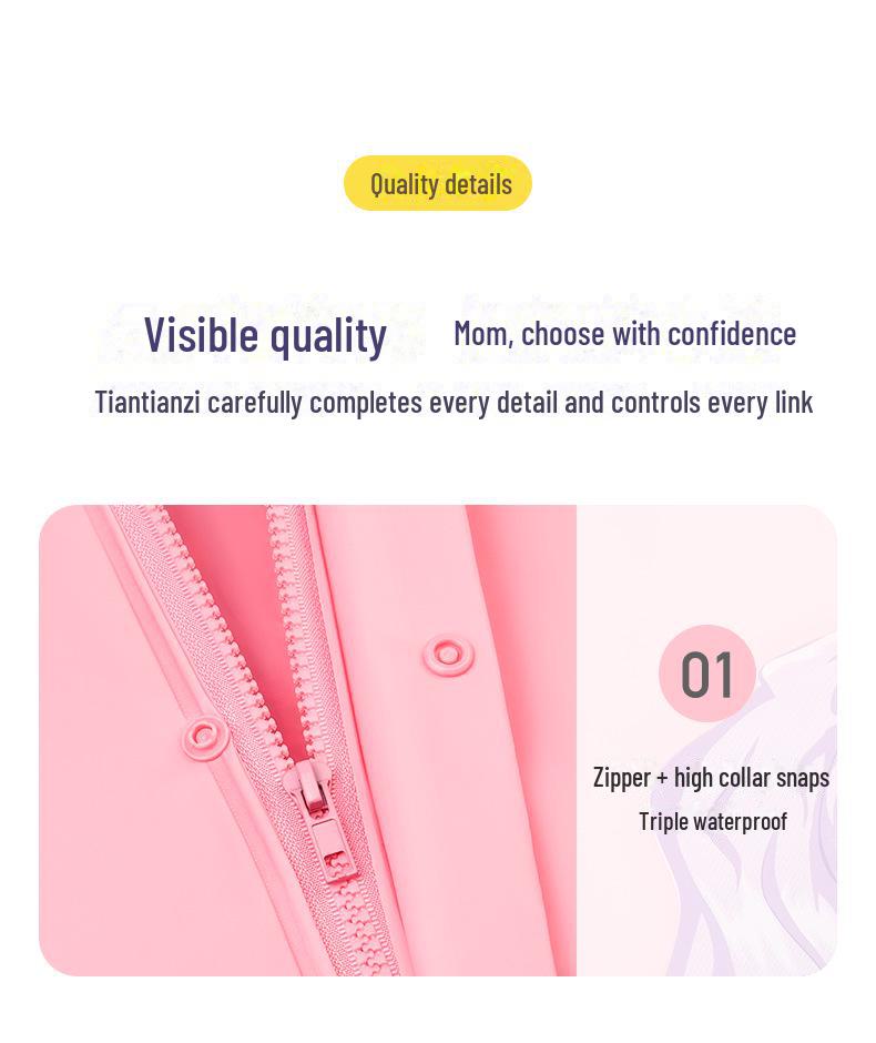 2025 Новый водонепроницаемый плащ для девочек на всю длину тела для начальной школы, надевается поверх рюкзака