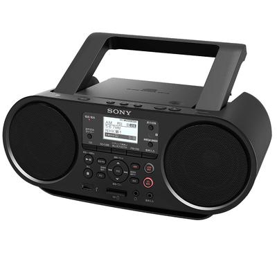 Sony Радиоприемник с CD FM, совместимый с функцией изучения языка, работающий от батареек, черный, Bluetooth/FM/AM/Wide ZS-RS81BT