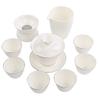 Suet jade kung fu tea set ceramic cover bowl teacup white porcelain brewing teapot tea set annual meeting gift set printing