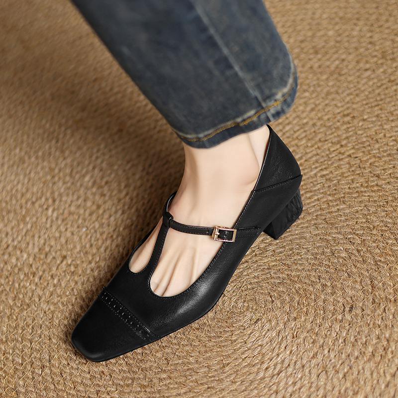 Krazing Pot Коровья кожа весна лето размер 41 средний каблук красивые женские легкие туфли квадратный носок неглубокие туфли-лодочки
