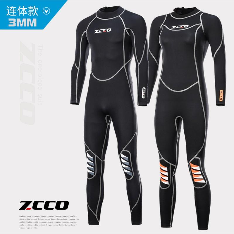 ZCCO 3MM Гидрокостюм Мужской С Толстым Теплым Купальником Женский Сноркелинг Цельный С Длинным Рукавом Медуза